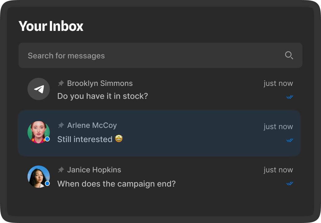 📥 <br><br> Omnichannel Inbox.